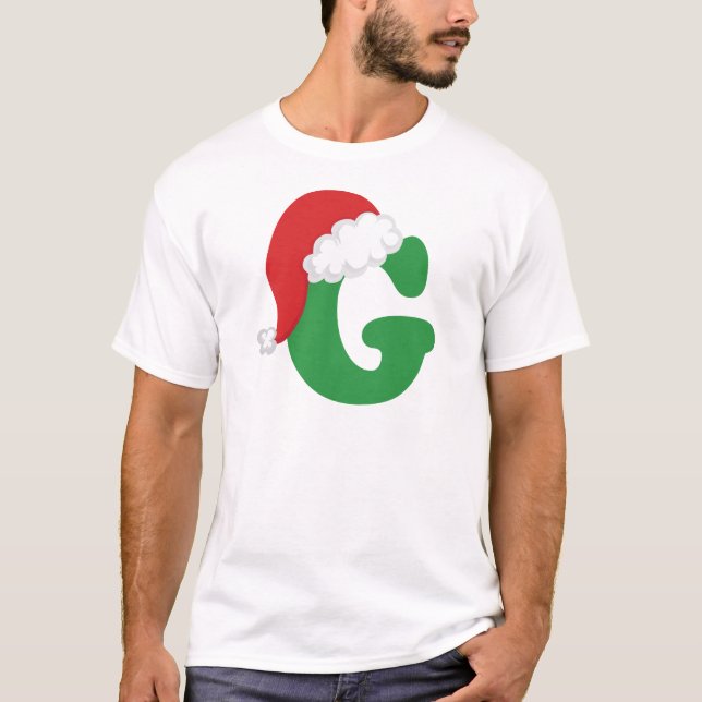 Christmas Letter G Alphabet T-Shirt (Front)