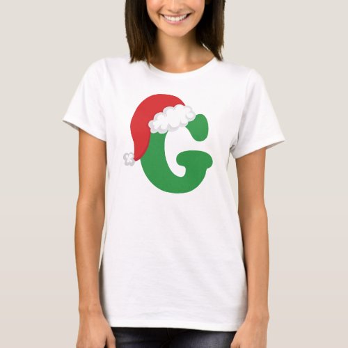 Christmas Letter G Alphabet T_Shirt