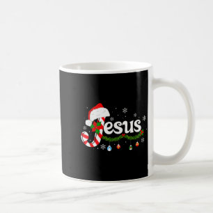 Christmas Letter J For Jesus Christian Candy Cane  Coffee Mug
