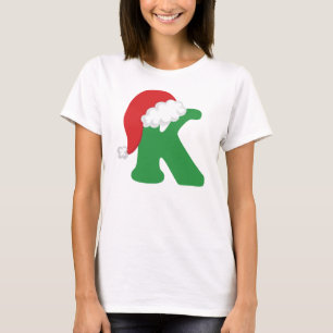 Christmas Letter K Alphabet Shirt