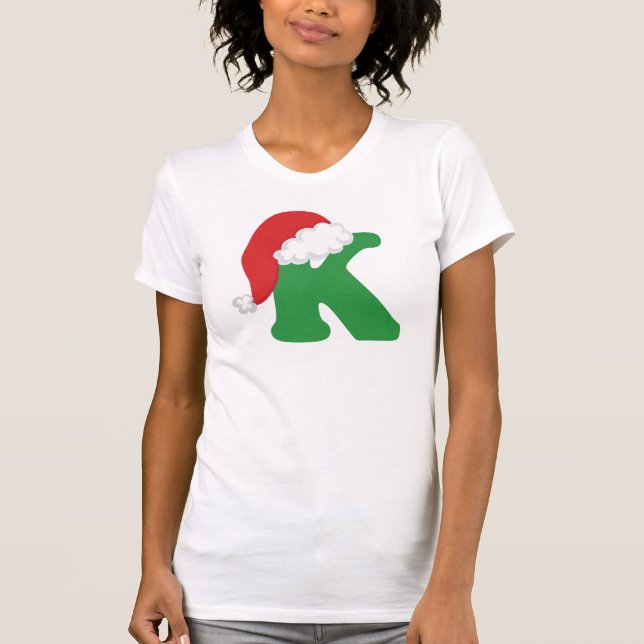 Christmas Letter K Alphabet Shirt (Front)
