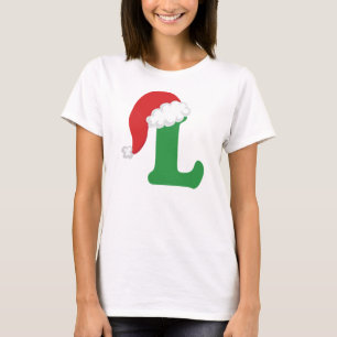 Christmas Letter L Alphabet T-Shirt