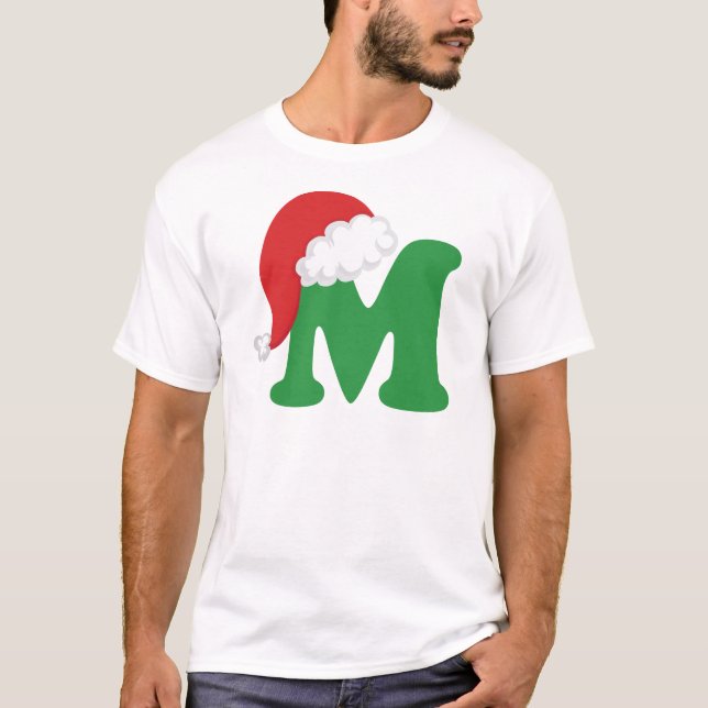 Christmas Letter M Alphabet T-Shirt (Front)