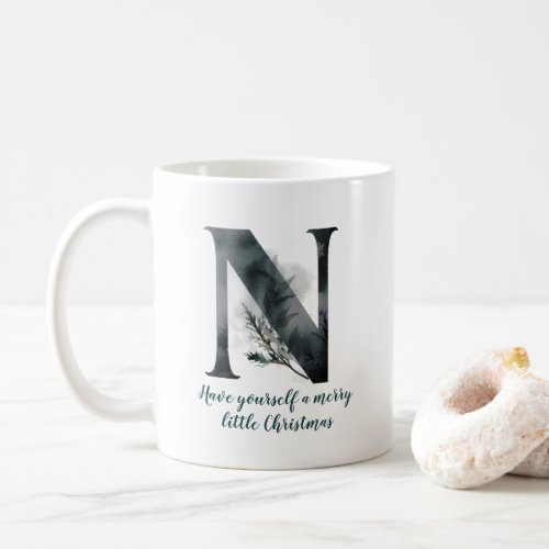 Christmas Letter N Alphabet Coffee Mug
