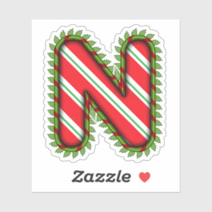 Christmas Letter N Sticker