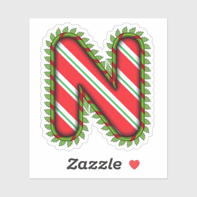 Christmas Letter N Sticker (Sheet)