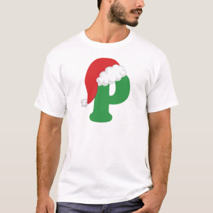 Christmas Letter P Alphabet T-Shirt