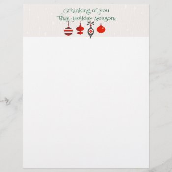 Christmas Letter Paper - Christmas Ornaments by SueshineStudio at Zazzle