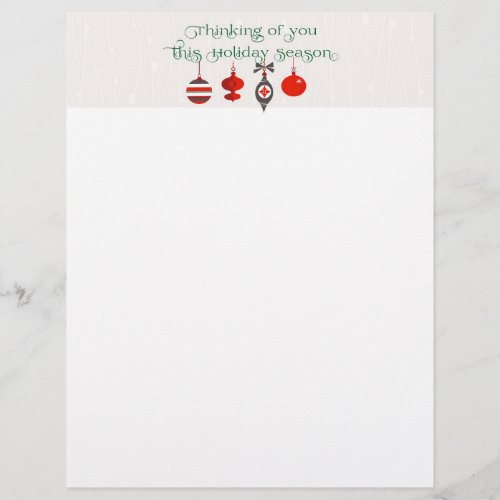 Christmas Letter Paper _ Christmas Ornaments