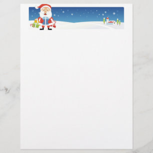 Christmas Letter Paper - Santa Banner