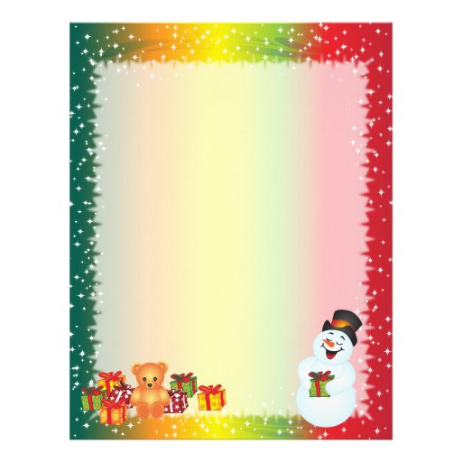 Christmas Letter Paper - Smiling Snowman Letterhead | Zazzle