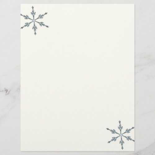 Christmas Letter Paper _ Two Snowflakes
