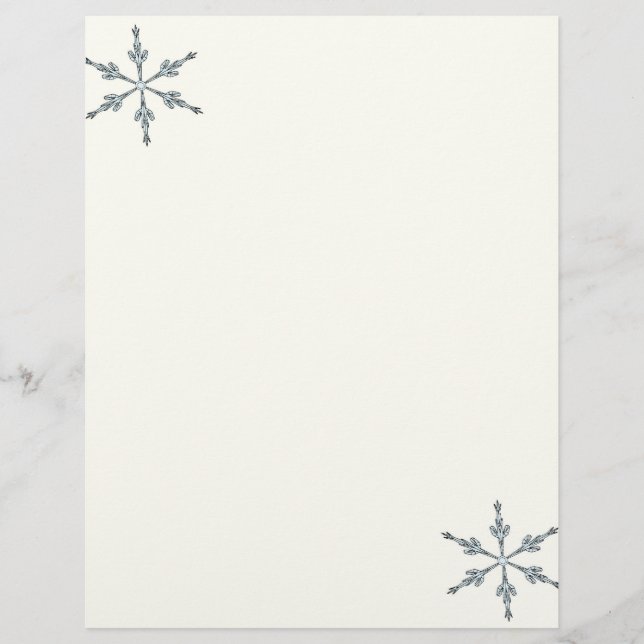 Christmas Letter Paper - Two Snowflakes (Front)