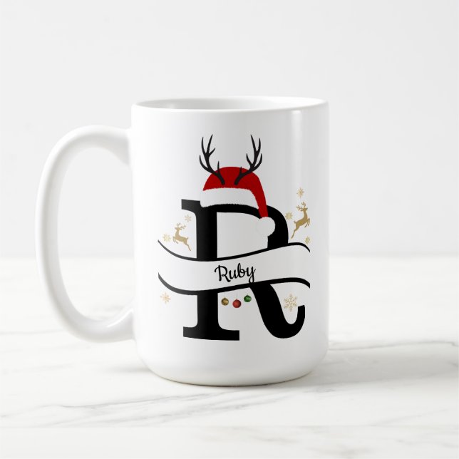 Christmas Letter R Alphabet  Coffee Mug (Left)