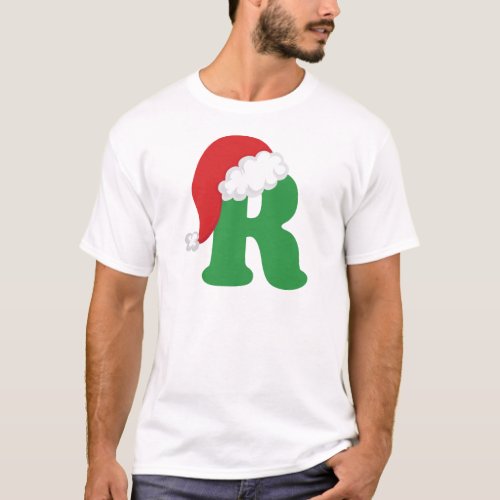 Christmas Letter R Alphabet T_Shirt