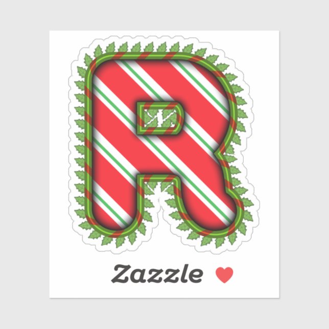Christmas Letter R Sticker (Sheet)