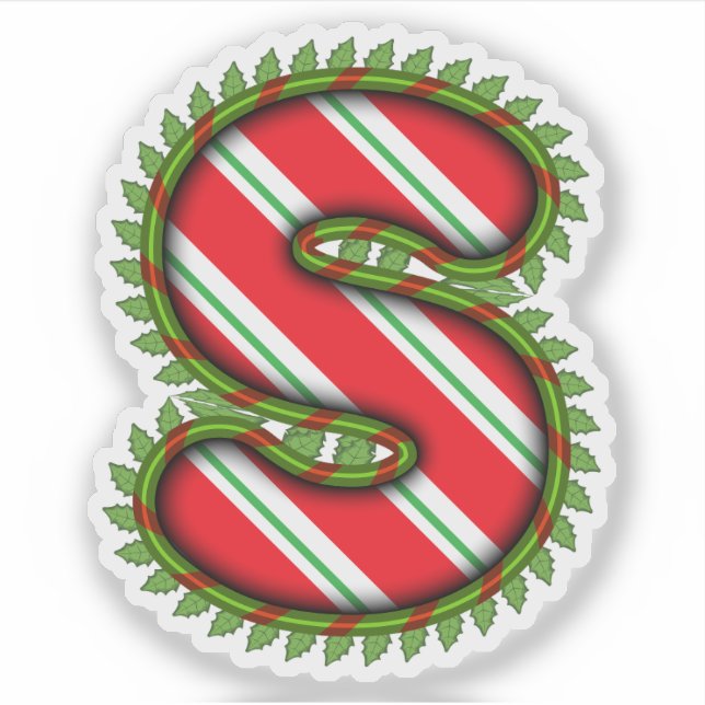 Christmas Letter S Sticker (Front)