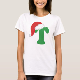 Christmas Letter T Alphabet T-Shirt