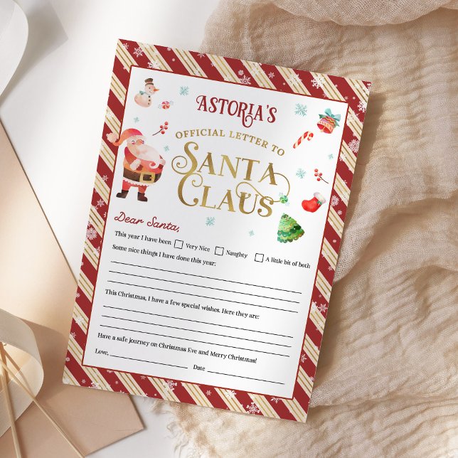 Christmas Letter To Santa Claus Personalized Invitation (Creator Uploaded)