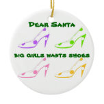 Christmas Letter to Santa for Shoe Lovers Ceramic Ornament