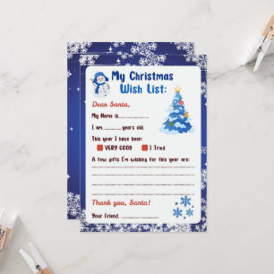 Christmas Letter to Santa Winter Wonderland  Invitation