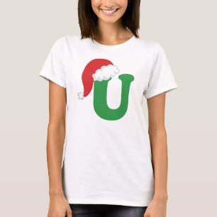 Christmas Letter U Alphabet T-Shirt