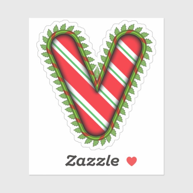 Christmas Letter V Sticker (Sheet)