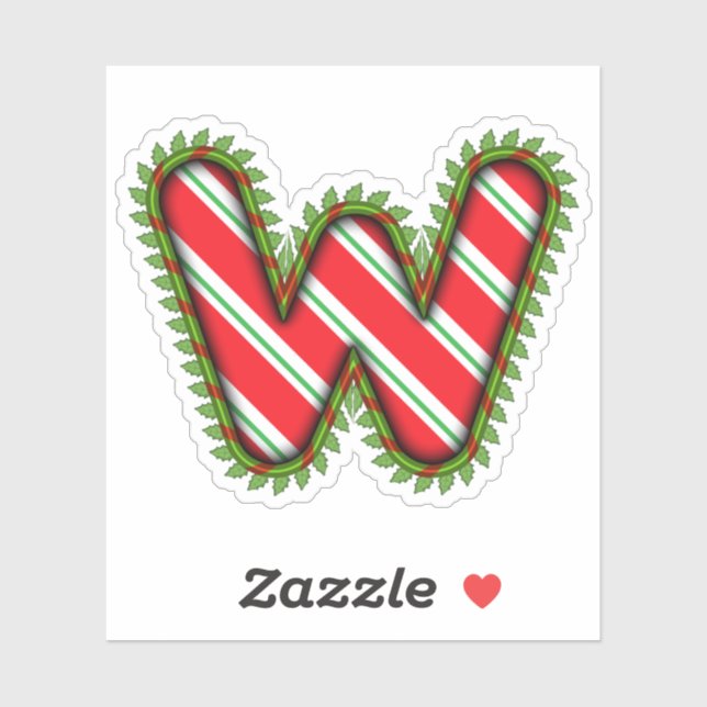 Christmas Letter W Sticker (Sheet)