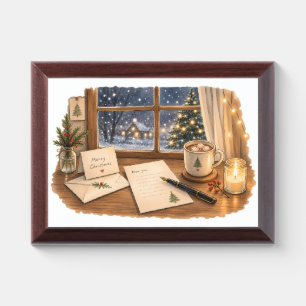 Christmas Letter Writing Desk for Cozy Stationery Award Plaque