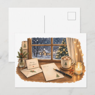 Christmas Letter Writing Desk for Cozy Stationery Postcard