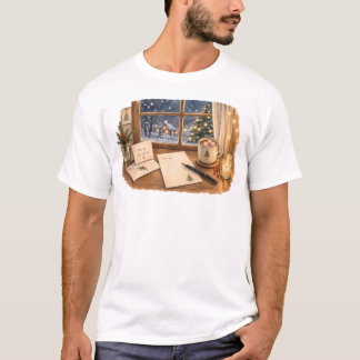 Christmas Letter Writing Desk for Cozy Stationery T-Shirt
