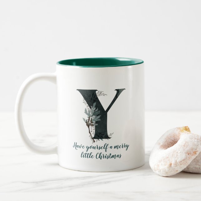 Christmas Letter Z Alphabet Coffee Mug (With Donut)