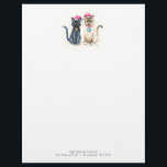Christmas Letterhead Festive Watercolor Cats<br><div class="desc">Add a playful and festive touch to your holiday greetings with this Christmas letterhead featuring two adorable cats—a black cat and a Siamese cat—dressed in Santa hats and holiday baubles. This Christmas letterhead paper is inspired by my own kitties, Samantha and Maxwell, and is perfect for cat lovers of all...</div>