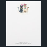 Christmas Letterhead Festive Watercolor Cats<br><div class="desc">Add a playful and festive touch to your holiday greetings with this Christmas letterhead featuring two adorable cats—a black cat and a Siamese cat—dressed in Santa hats and holiday baubles. This Christmas letterhead paper is inspired by my own kitties, Samantha and Maxwell, and is perfect for cat lovers of all...</div>