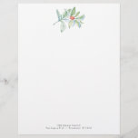 Christmas Letterhead Festive Watercolor Greenery<br><div class="desc">Transform your holiday correspondence into a work of art with this enchanting Watercolor Christmas Letterhead. Each sheet is a canvas of festive colors and delicate strokes, adding a touch of creativity to your Christmas letters, invitations, and well-wishes. Celebrate the season with elegance and style. If you would like printable Christmas...</div>