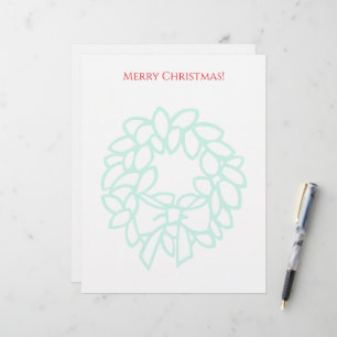 Christmas letterhead with elegant wreath watermark