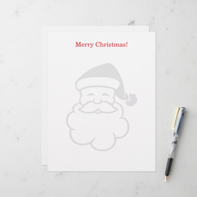 Christmas letterhead with Santa Claus watermark (Front/Back In Situ)