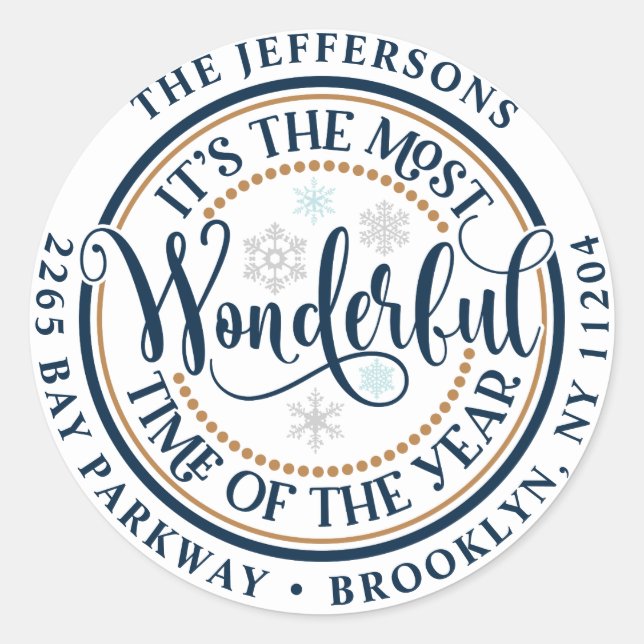 Christmas Lettering Holiday Return Address Label (Front)