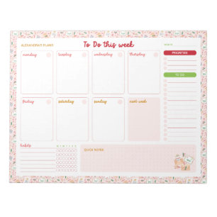 Christmas Letters to Santa Weekly To Do Planner Notepad