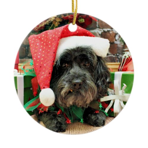Christmas - Lhasa Apso - Pixie Ceramic Ornament