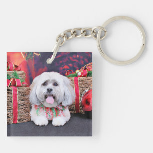 Christmas - Lhasa Apso - Solo Keychain