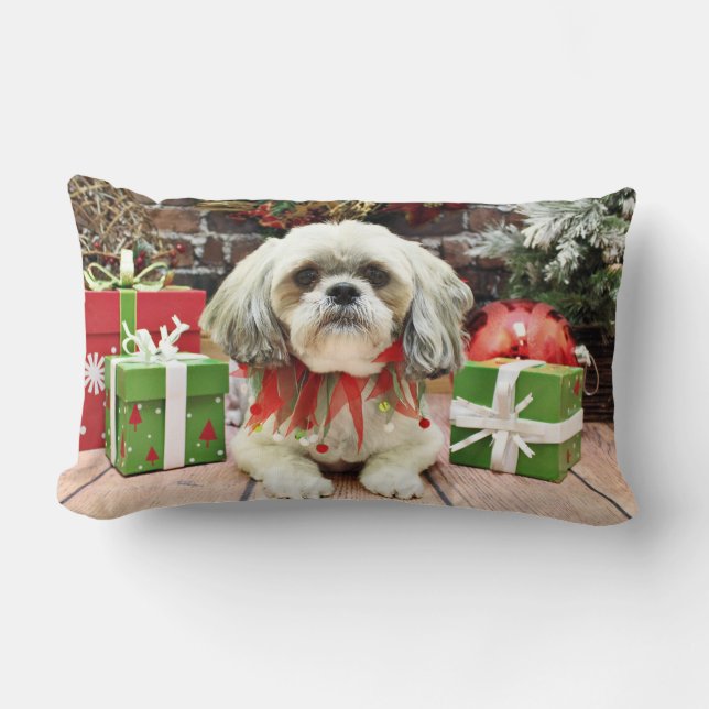 Christmas - Lhasa Apso - Taz Lumbar Pillow (Front)