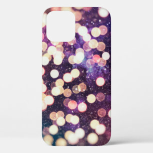 Christmas light background. Holiday glowing graphi iPhone 12 Case