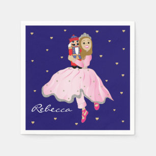Christmas Light Brown Ballerina Clara Paper Plate Napkins