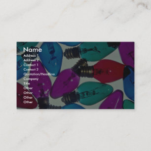 Christmas light bulbs in different colors business card