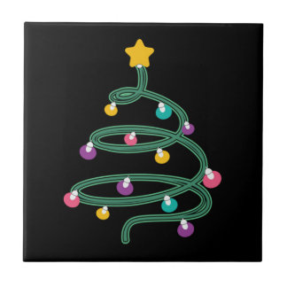 Christmas light christmas tree ceramic tile