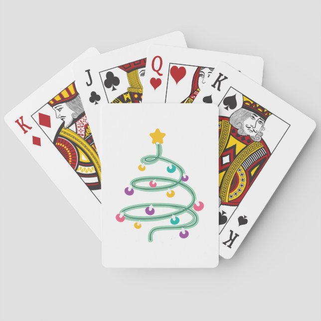 Christmas light christmas tree   poker cards (Back)