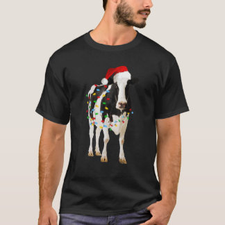 Christmas Light Cow Christmas Custome T-Shirt