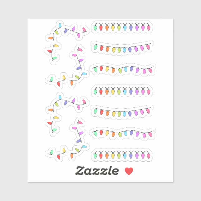 Christmas Light Decorative Journal Borders Planner Sticker (Sheet)