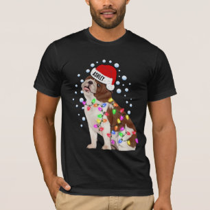 Christmas Light English Bulldog Dog Puppy T-Shirt